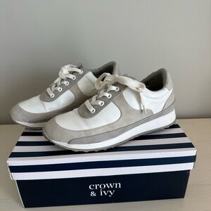 Crown & Ivy White and Gray Casual Sneakers
